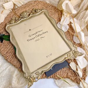 Brass Frame with Roses and white enamel